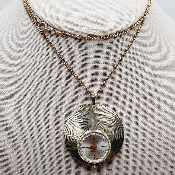 Vintage Ladies Montreluxe Wind-Up Pendant Watch Necklace – Not Working - Picture 4 of 7